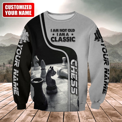 I'm A Classic Chess Shirt, Vintage Chessboard All-Over Print Unisex Tee