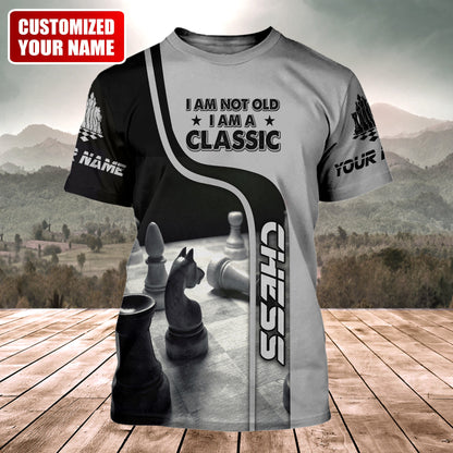 I'm A Classic Chess Shirt, Vintage Chessboard All-Over Print Unisex Tee
