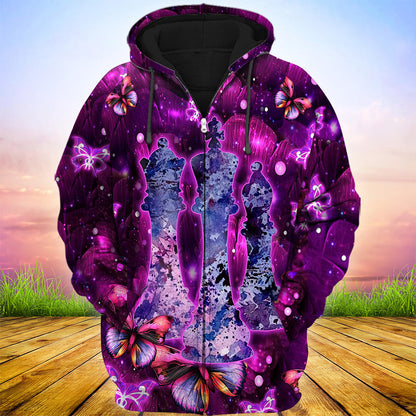 Purple Floral Chess Shirt, Elegant Chess Pieces All-Over Print Unisex Tee