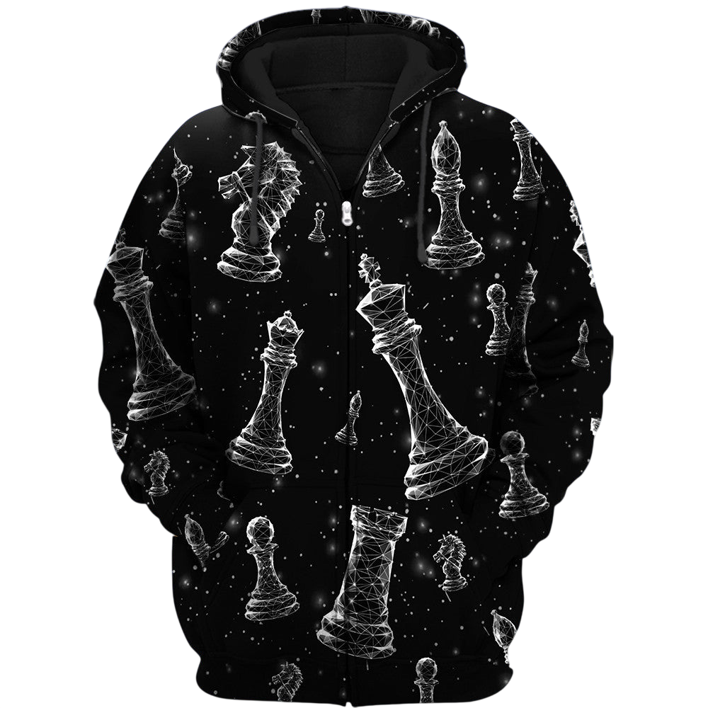 Chess Art Shirt, Abstract Chessboard All-Over Print Unisex Tee