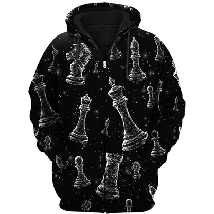 Chess Art Shirt, Abstract Chessboard All-Over Print Unisex Tee