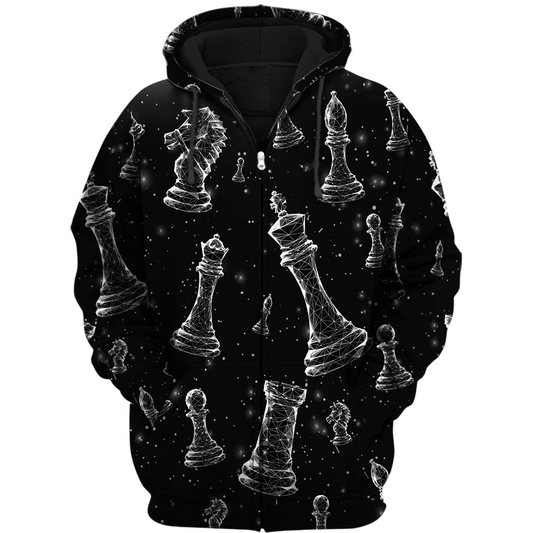 Chess Art Shirt, Abstract Chessboard All-Over Print Unisex Tee