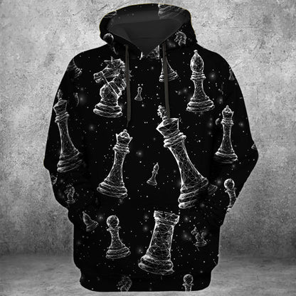 Chess Art Shirt, Abstract Chessboard All-Over Print Unisex Tee