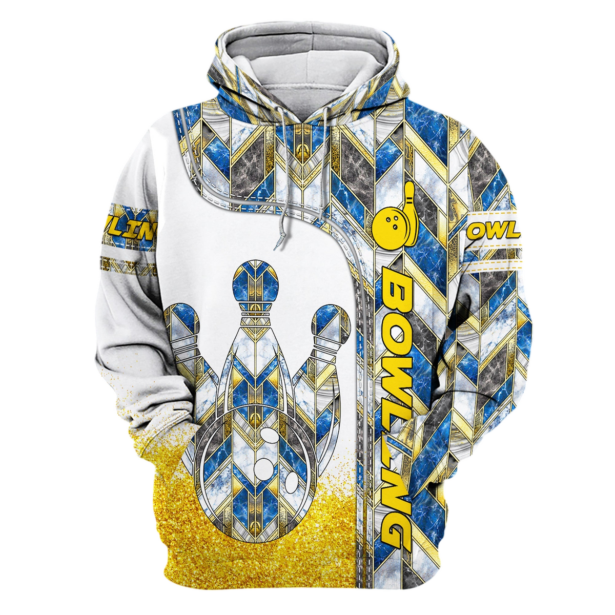 Diamond Bowling Shirt, Bowling Ball & Pins All-Over Print Unisex Tee