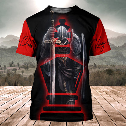 King & Knight Chess Shirt, Royal Chess Pieces All-Over Print Unisex Tee