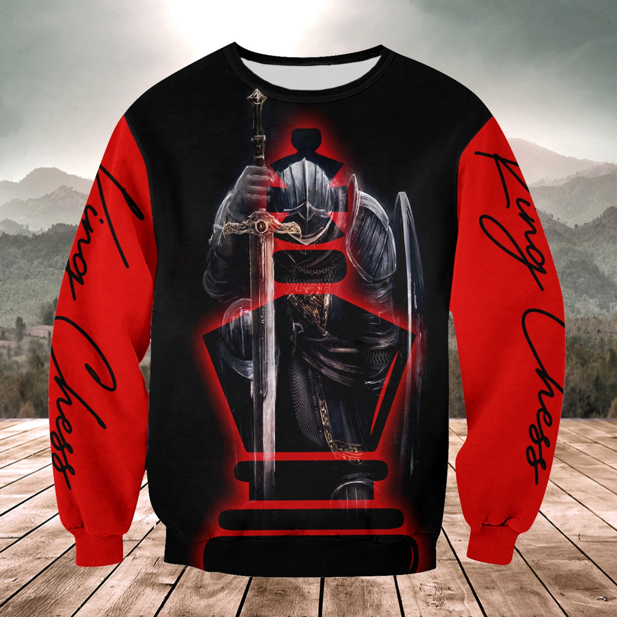 King & Knight Chess Shirt, Royal Chess Pieces All-Over Print Unisex Tee
