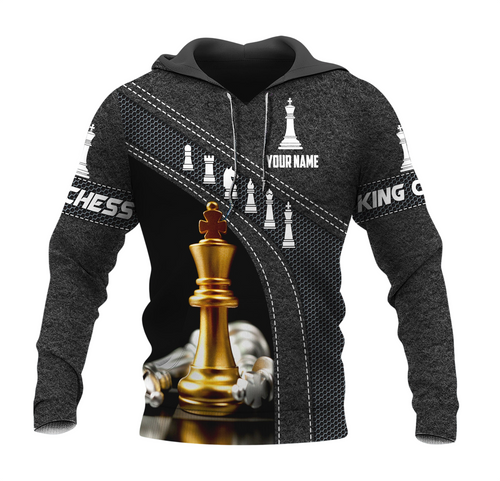 Gold King Chess Shirt, Royal Crown Strategy All-Over Print Unisex Tee