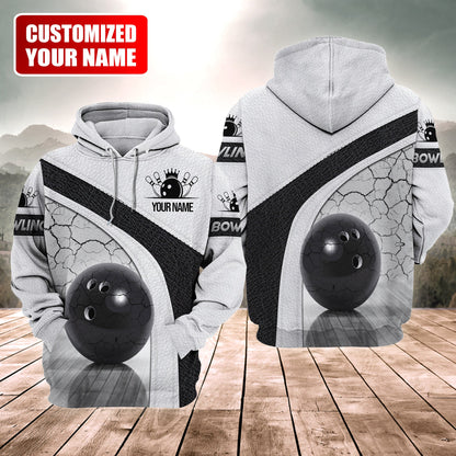 Bowling Power Strike Shirt, Dynamic Ball & Pins All-Over Print Unisex Tee
