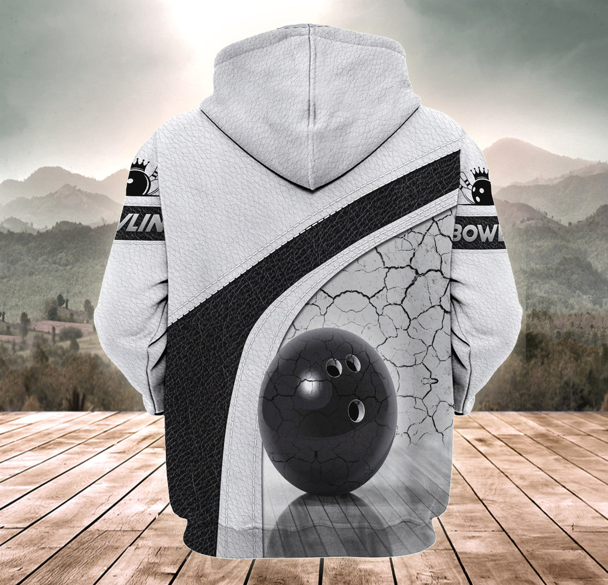 Bowling Power Strike Shirt, Dynamic Ball & Pins All-Over Print Unisex Tee