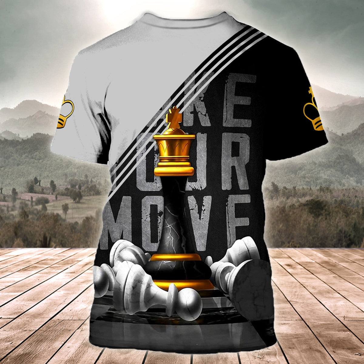 King Chess Royalty Shirt, Strategic Board All-Over Print Unisex Tee