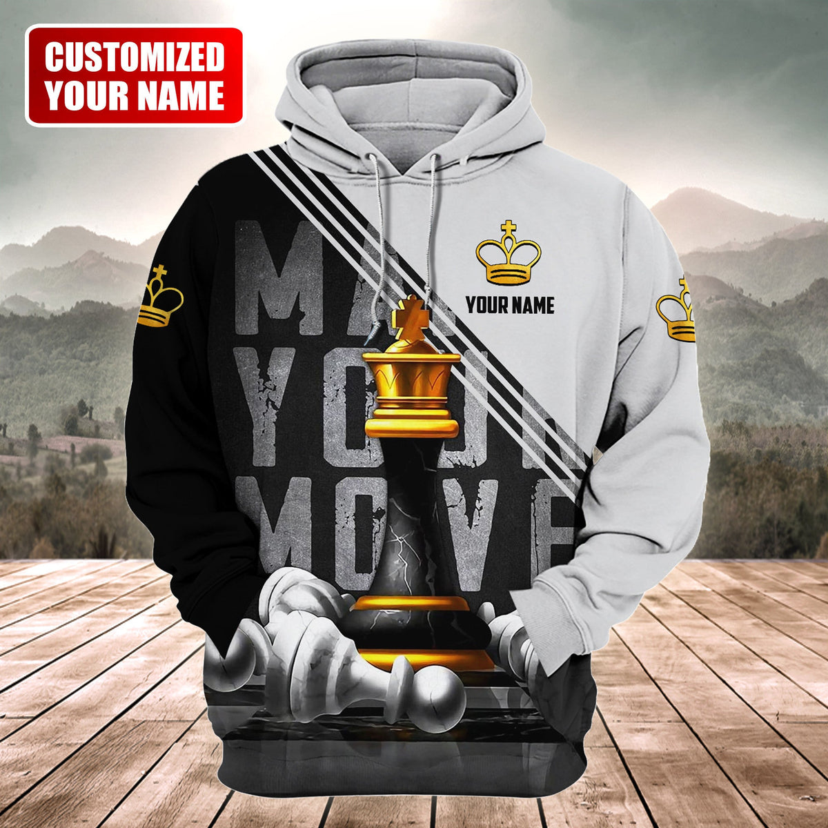 King Chess Royalty Shirt, Strategic Board All-Over Print Unisex Tee