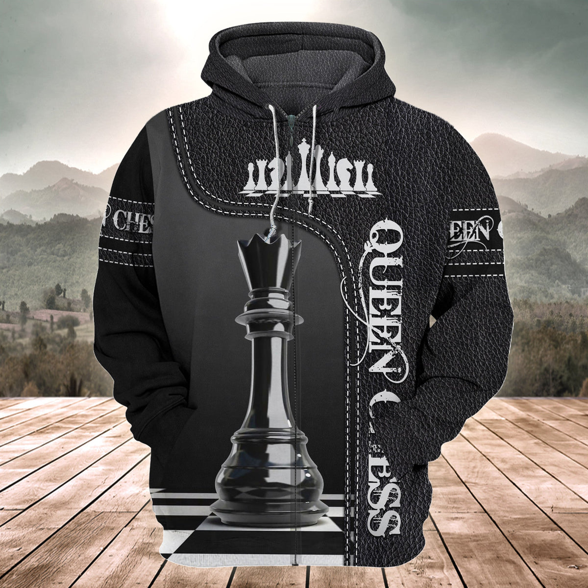 Queen Chess Strategy Shirt, Royal Board All-Over Print Unisex Tee