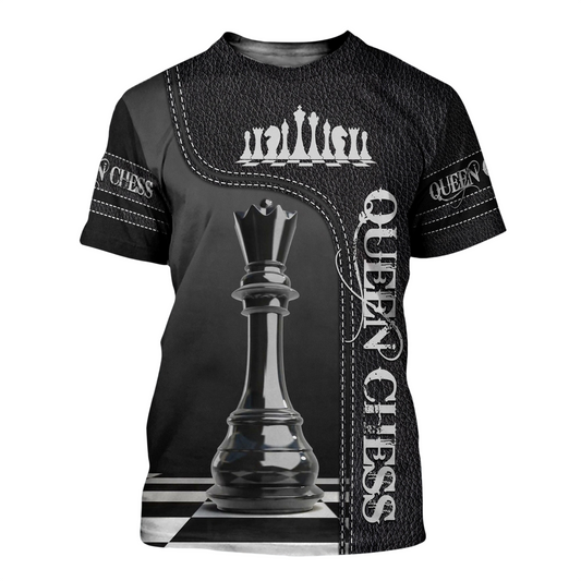 Queen Chess Strategy Shirt, Royal Board All-Over Print Unisex Tee
