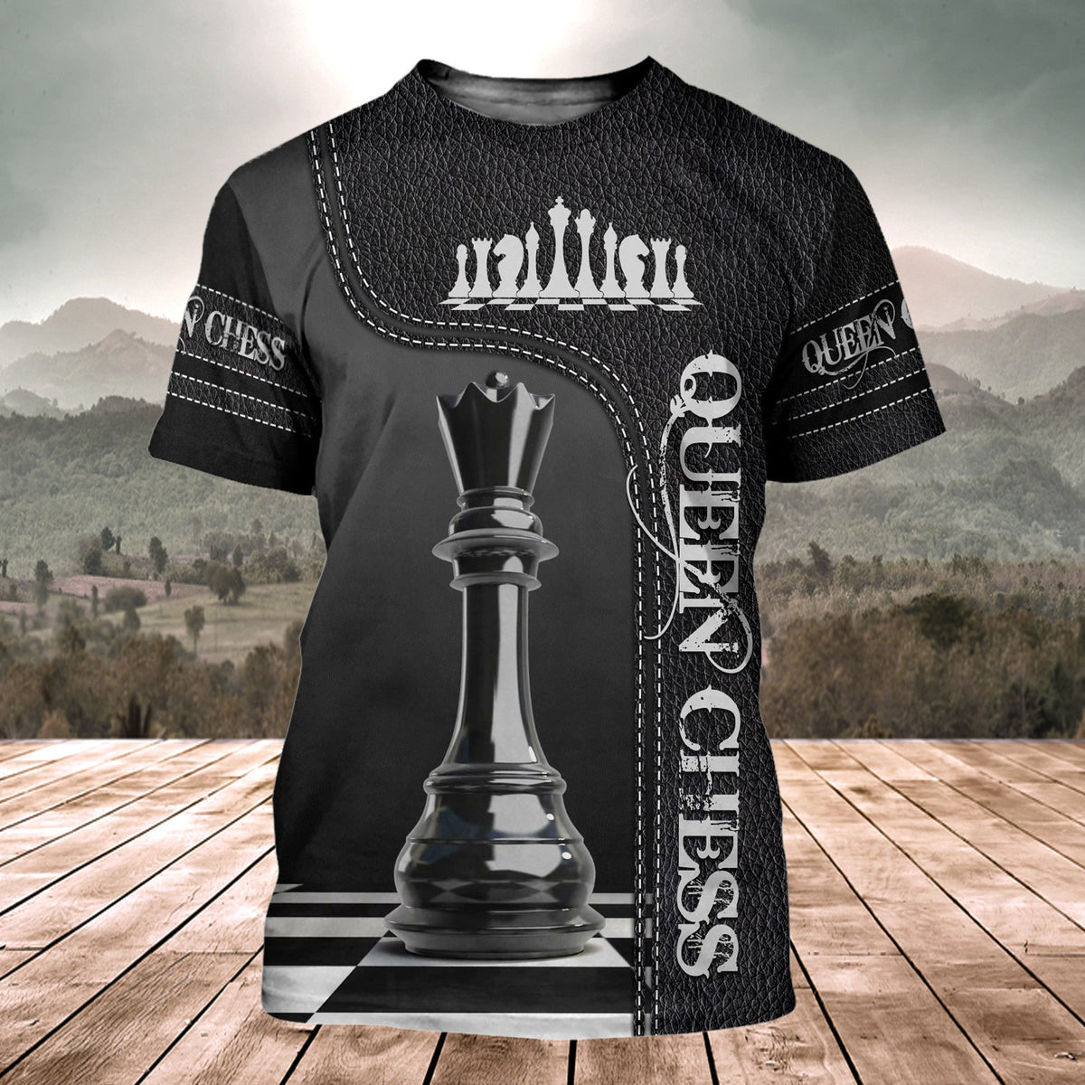Queen Chess Strategy Shirt, Royal Board All-Over Print Unisex Tee