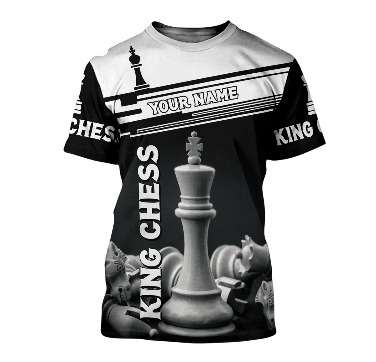 King Chess Power Shirt, Royal Strategy All-Over Print Unisex Tee