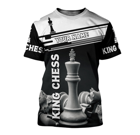 King Chess Power Shirt, Royal Strategy All-Over Print Unisex Tee