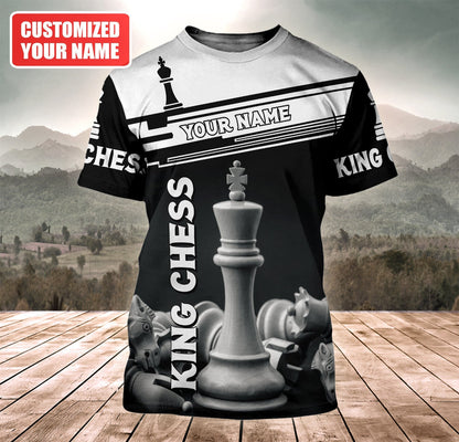 King Chess Power Shirt, Royal Strategy All-Over Print Unisex Tee