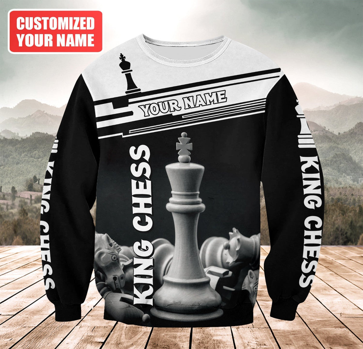King Chess Power Shirt, Royal Strategy All-Over Print Unisex Tee