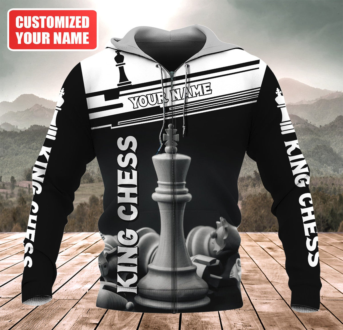King Chess Power Shirt, Royal Strategy All-Over Print Unisex Tee