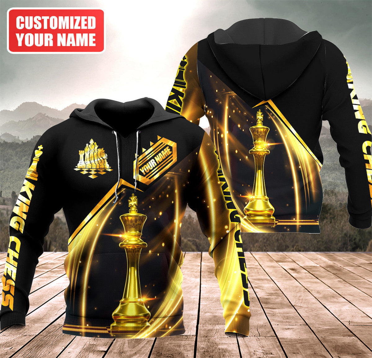 Luxury King Chess Shirt, Premium Royal Strategy All-Over Print Unisex Tee