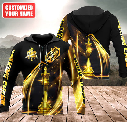 Luxury King Chess Shirt, Premium Royal Strategy All-Over Print Unisex Tee