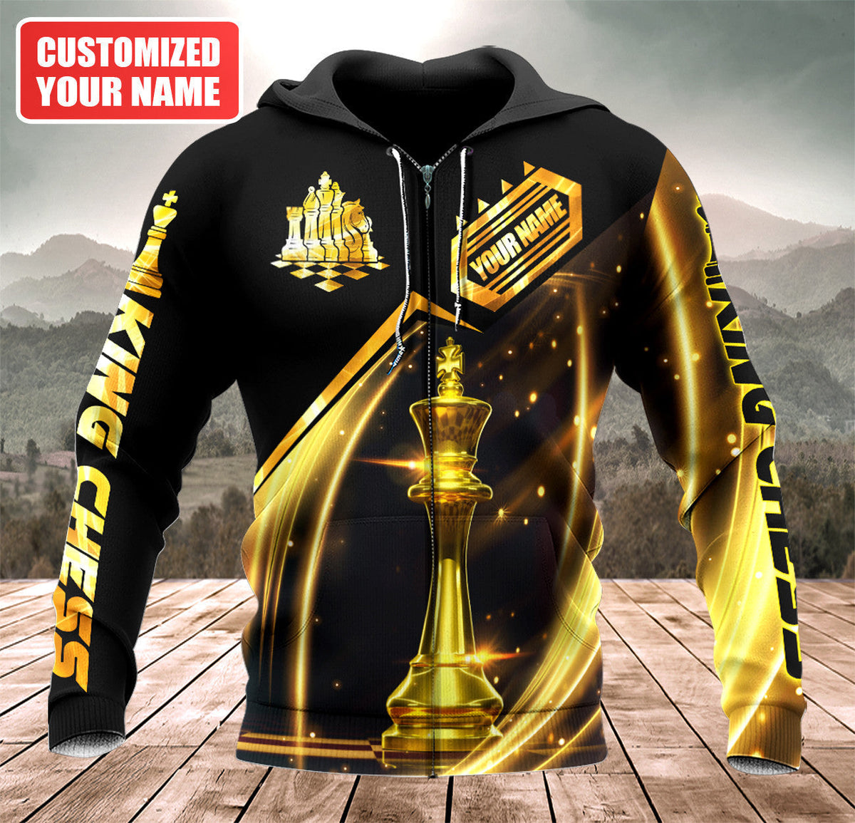 Luxury King Chess Shirt, Premium Royal Strategy All-Over Print Unisex Tee