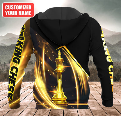 Luxury King Chess Shirt, Premium Royal Strategy All-Over Print Unisex Tee