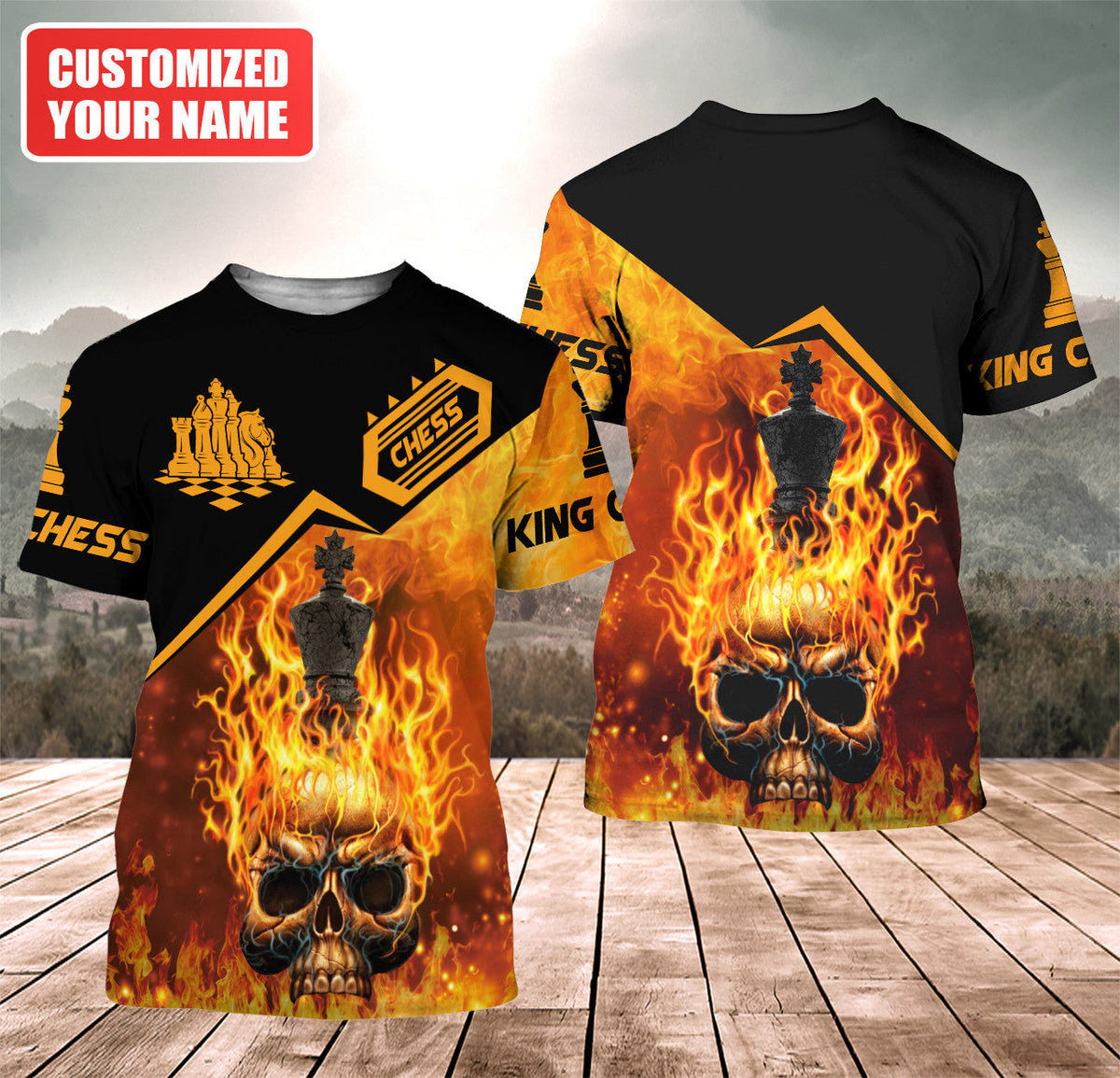 King Chess Strategy Shirt, Royal Board Game All-Over Print Unisex Tee