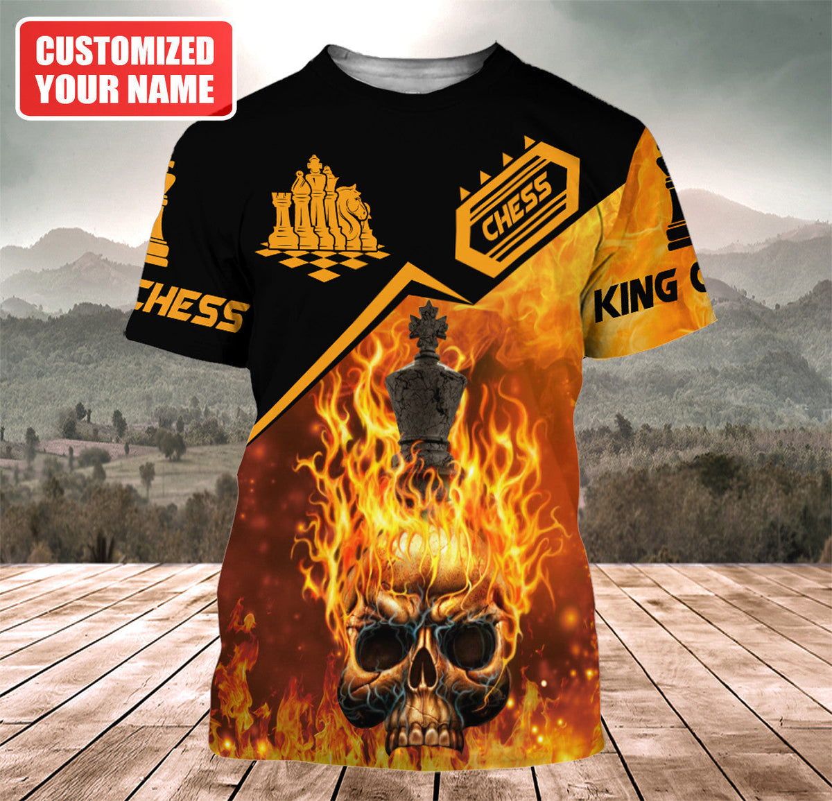 King Chess Strategy Shirt, Royal Board Game All-Over Print Unisex Tee
