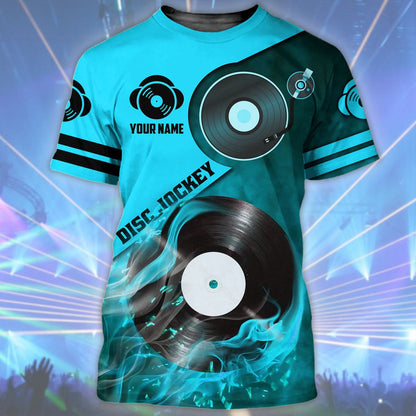 DJ Mix Master Shirt, Disc Jockey Turntable All-Over Print Unisex Tee