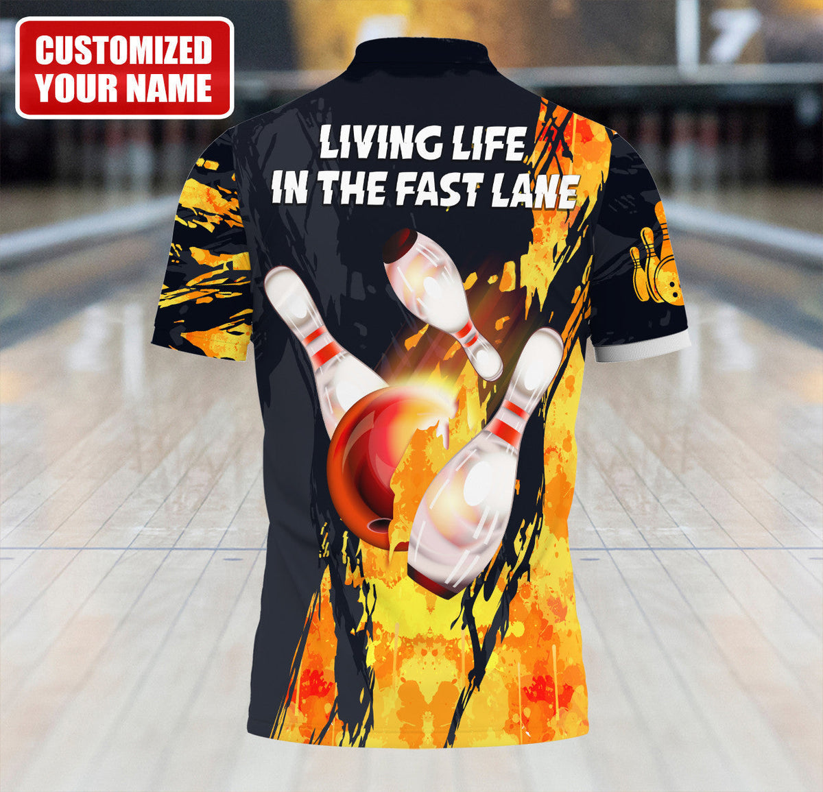 Bowling Dad Shirt, Proud Bowler Ball & Pins All-Over Print Unisex Tee