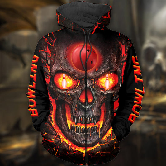Skull Bowling All Over Printed Unisex Shirt