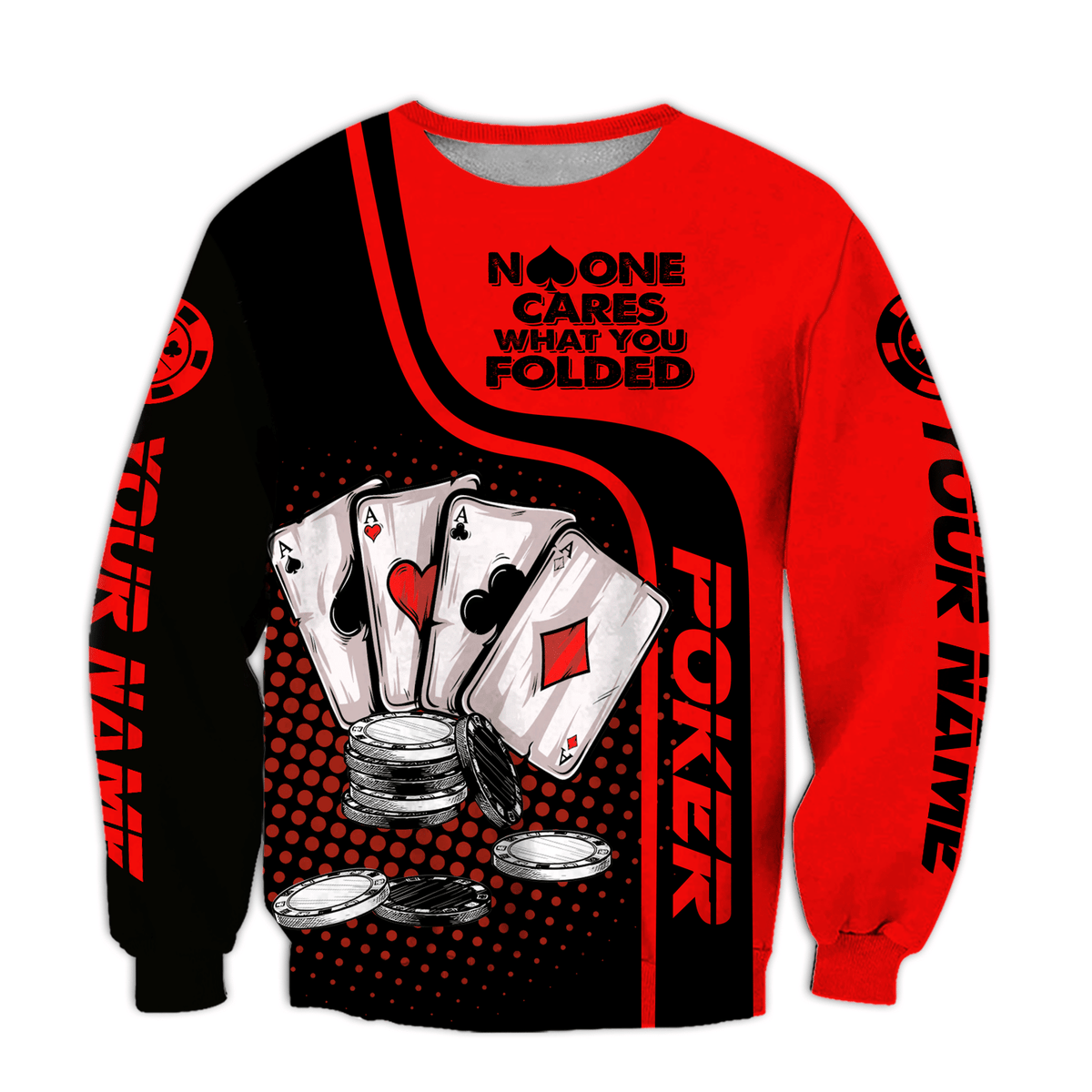 Folded Poker Shirt, Playing Cards All-Over Print Unisex Poker Tee