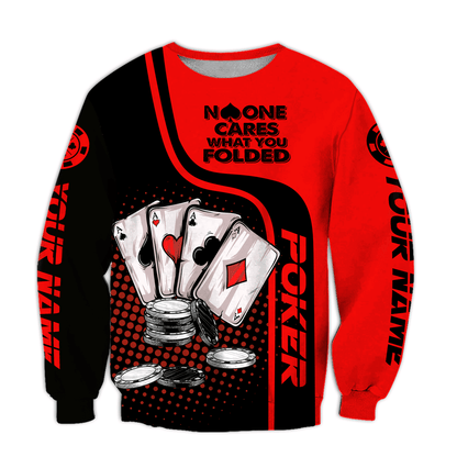 Folded Poker Shirt, Playing Cards All-Over Print Unisex Poker Tee