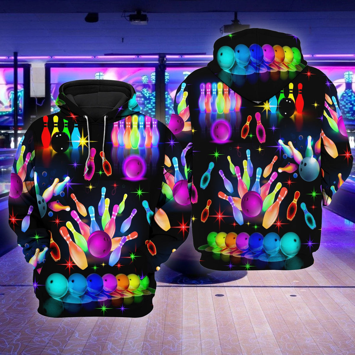 Bowling Rainbow All Over Printed Unisex Shirt