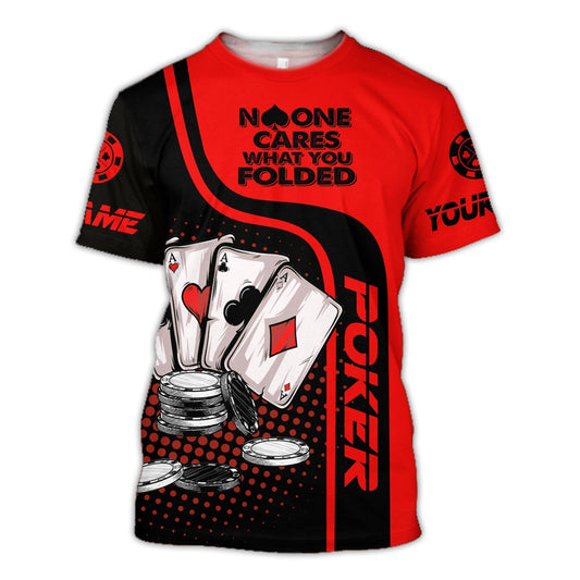 Folded Poker Shirt, Playing Cards All-Over Print Unisex Poker Tee