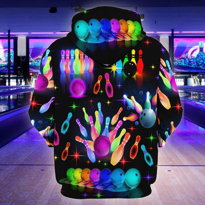 Bowling Rainbow All Over Printed Unisex Shirt