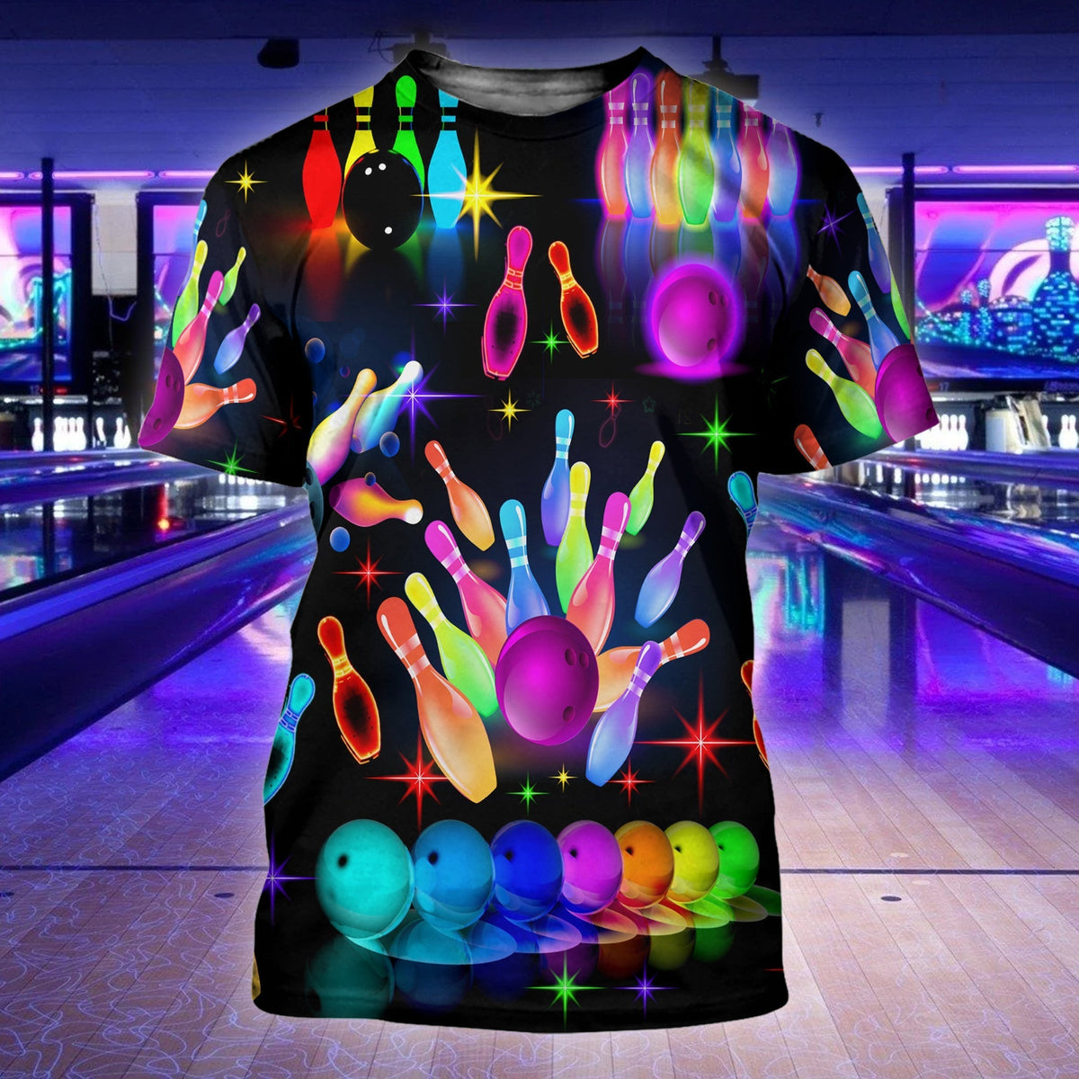 Bowling Rainbow All Over Printed Unisex Shirt