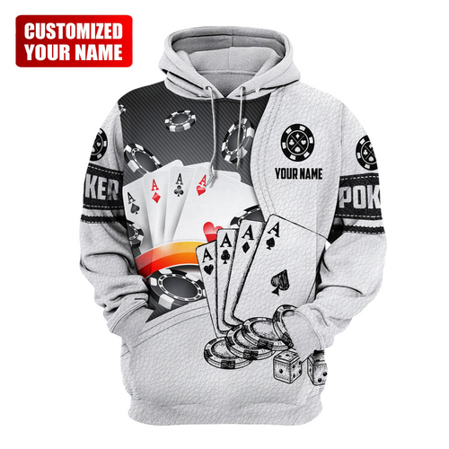 Classic Poker Player Shirt, Casino Card All-Over Print Unisex Tee