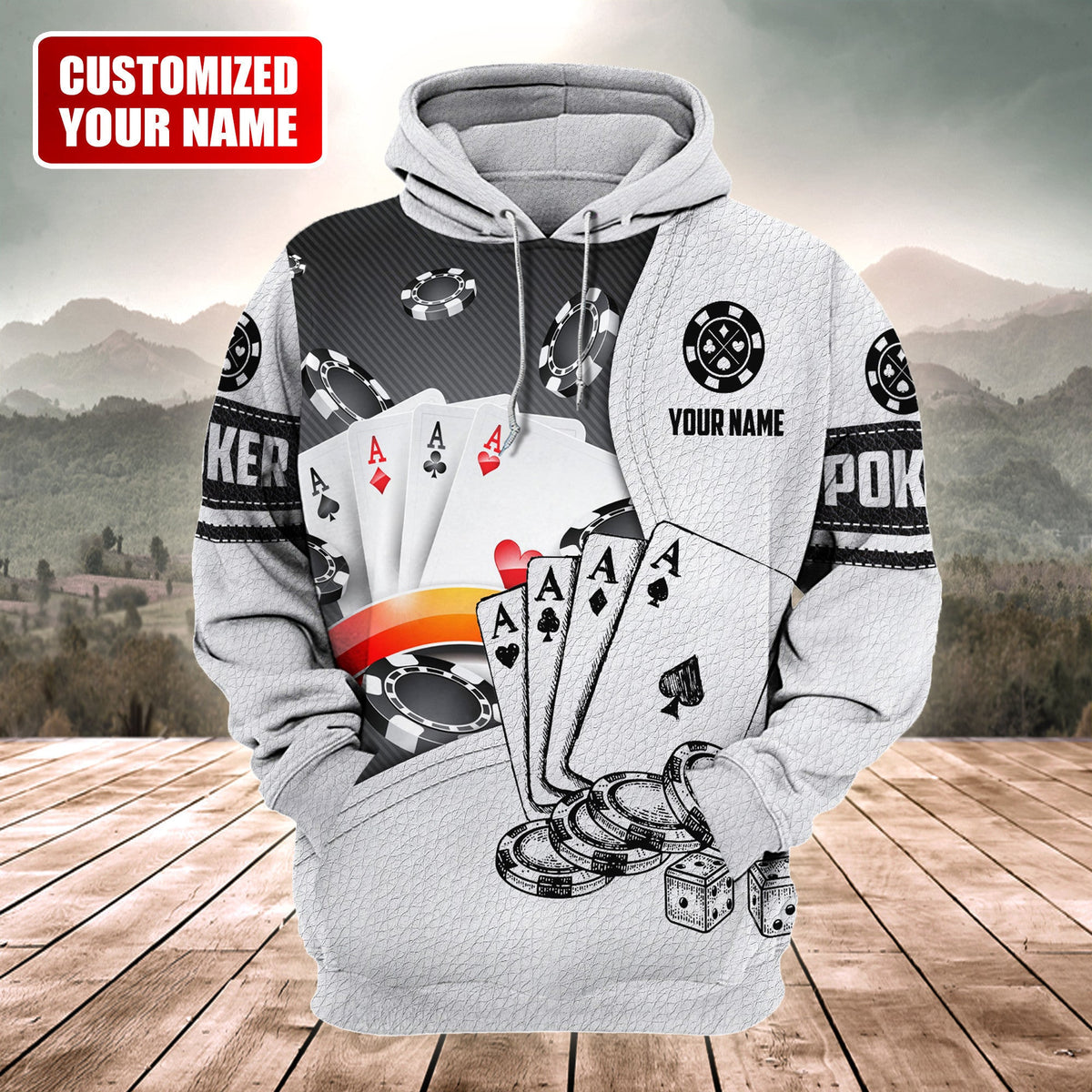 Classic Poker Player Shirt, Casino Card All-Over Print Unisex Tee
