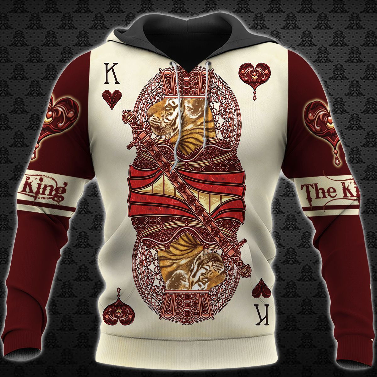 Tiger Heart King Poker Shirt, Playing Card All-Over Print Unisex Tee