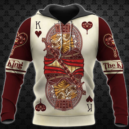Tiger Heart King Poker Shirt, Playing Card All-Over Print Unisex Tee