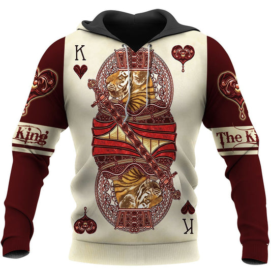 Tiger Heart King Poker Shirt, Playing Card All-Over Print Unisex Tee