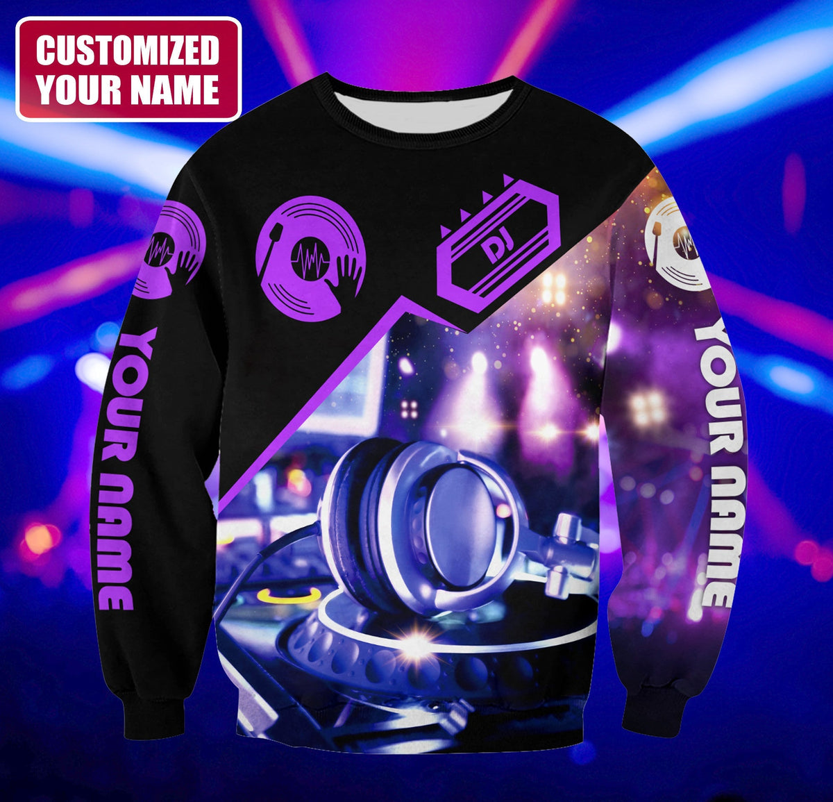 Disc Jockey Shirt, DJ Turntable Music All-Over Print Unisex Tee