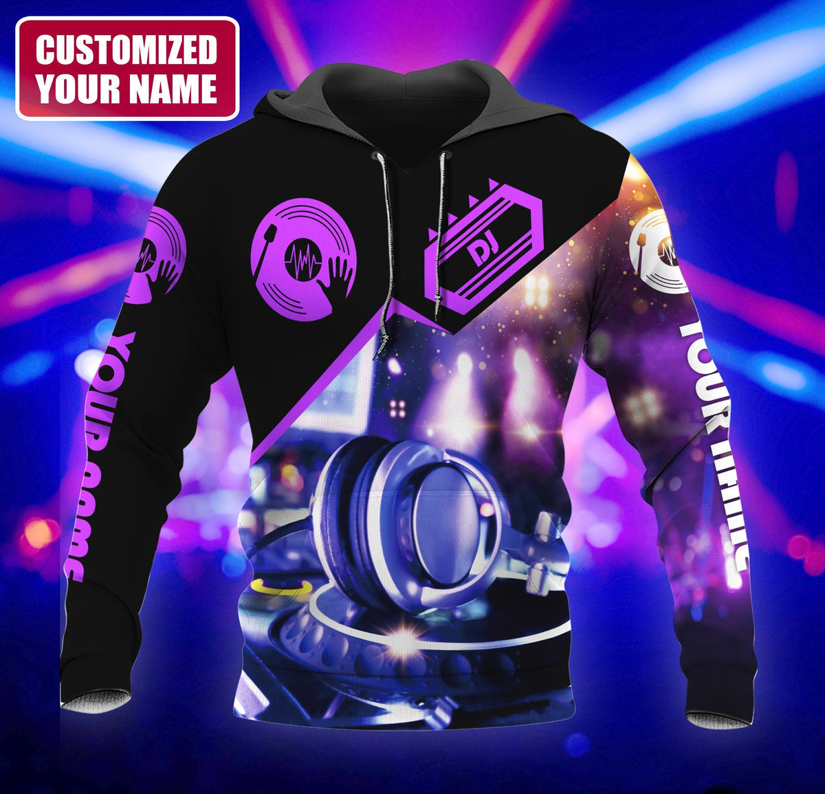 Disc Jockey Shirt, DJ Turntable Music All-Over Print Unisex Tee