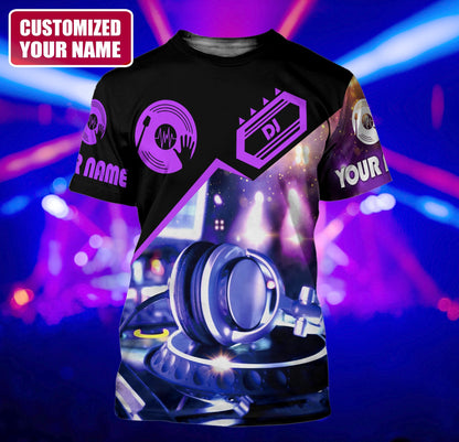Disc Jockey Shirt, DJ Turntable Music All-Over Print Unisex Tee