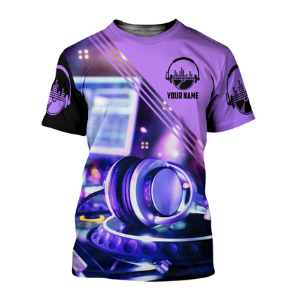 DJ Turntable Shirt, Disc Jockey Beats All-Over Print Unisex Tee