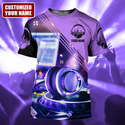 DJ Turntable Shirt, Disc Jockey Beats All-Over Print Unisex Tee