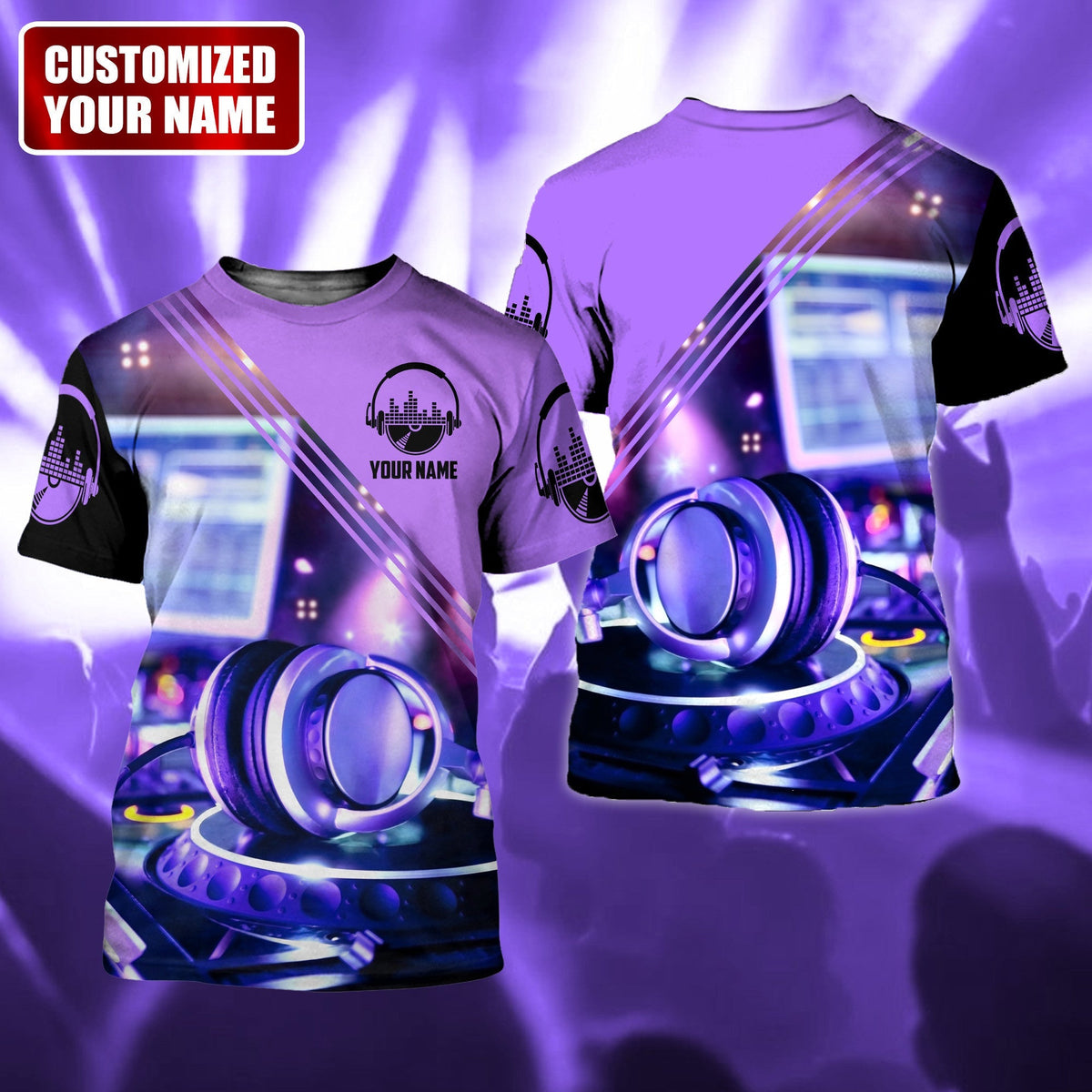 DJ Turntable Shirt, Disc Jockey Beats All-Over Print Unisex Tee