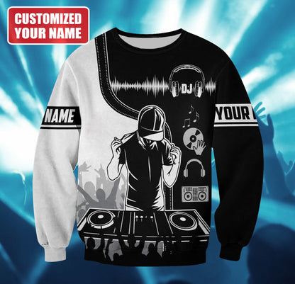 DJ Mixer Shirt, Disc Jockey Music All-Over Print Unisex Tee